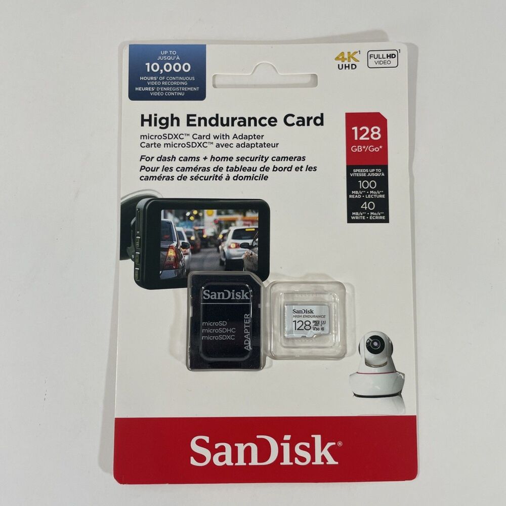 SanDisk High Endurance 128GB UHS-I C10 U3 V30 100MB/s Micro SDXC Memory Card